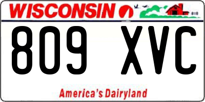 WI license plate 809XVC