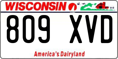 WI license plate 809XVD