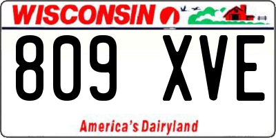 WI license plate 809XVE