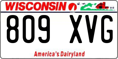 WI license plate 809XVG