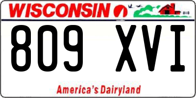 WI license plate 809XVI