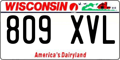 WI license plate 809XVL