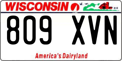 WI license plate 809XVN