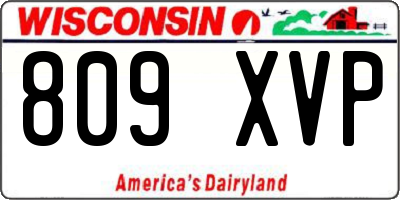 WI license plate 809XVP