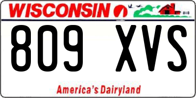 WI license plate 809XVS
