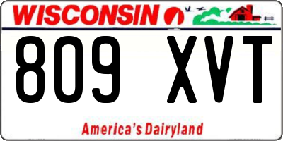 WI license plate 809XVT