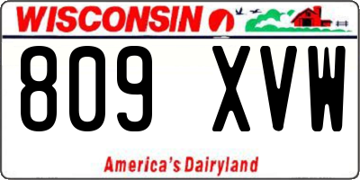 WI license plate 809XVW