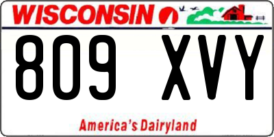 WI license plate 809XVY