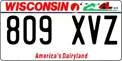 WI license plate 809XVZ
