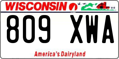 WI license plate 809XWA