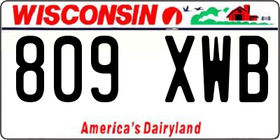 WI license plate 809XWB