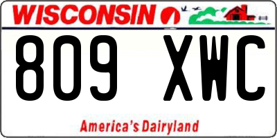 WI license plate 809XWC