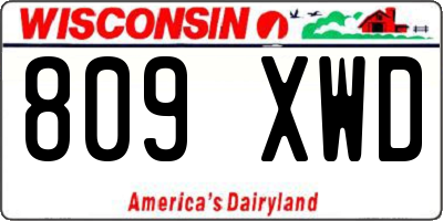 WI license plate 809XWD