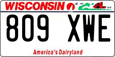 WI license plate 809XWE