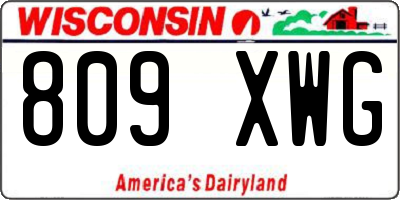 WI license plate 809XWG