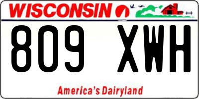 WI license plate 809XWH