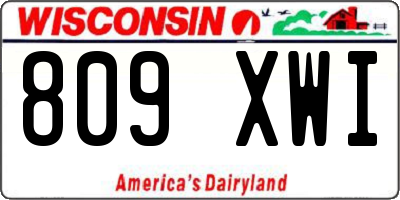 WI license plate 809XWI