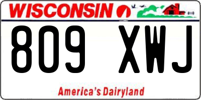 WI license plate 809XWJ