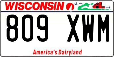 WI license plate 809XWM