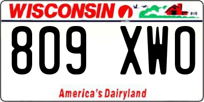 WI license plate 809XWO