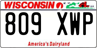 WI license plate 809XWP