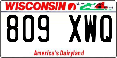 WI license plate 809XWQ