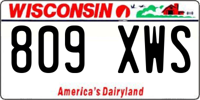 WI license plate 809XWS