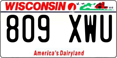 WI license plate 809XWU