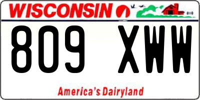 WI license plate 809XWW