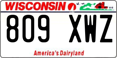WI license plate 809XWZ