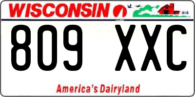 WI license plate 809XXC
