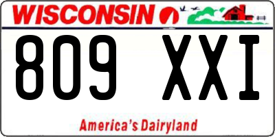 WI license plate 809XXI