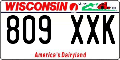 WI license plate 809XXK