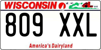 WI license plate 809XXL