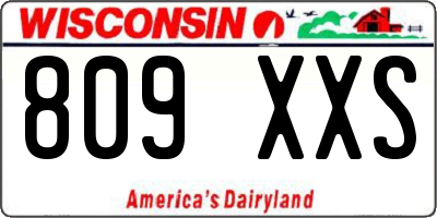 WI license plate 809XXS