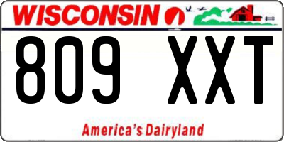 WI license plate 809XXT