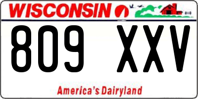 WI license plate 809XXV