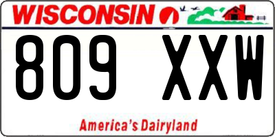 WI license plate 809XXW