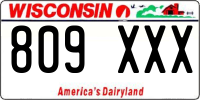 WI license plate 809XXX