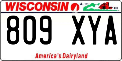 WI license plate 809XYA
