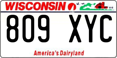 WI license plate 809XYC