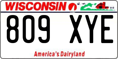 WI license plate 809XYE