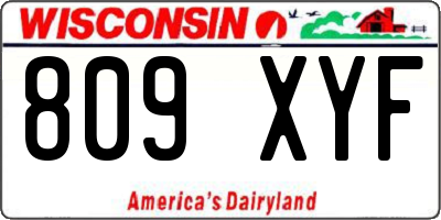 WI license plate 809XYF