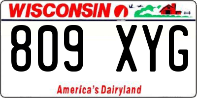 WI license plate 809XYG