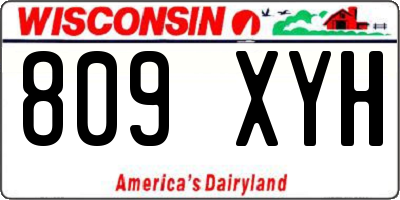 WI license plate 809XYH