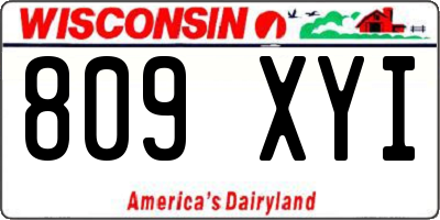 WI license plate 809XYI