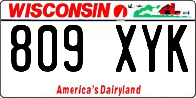 WI license plate 809XYK