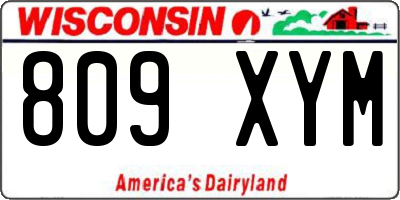 WI license plate 809XYM