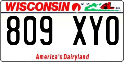 WI license plate 809XYO