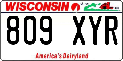WI license plate 809XYR